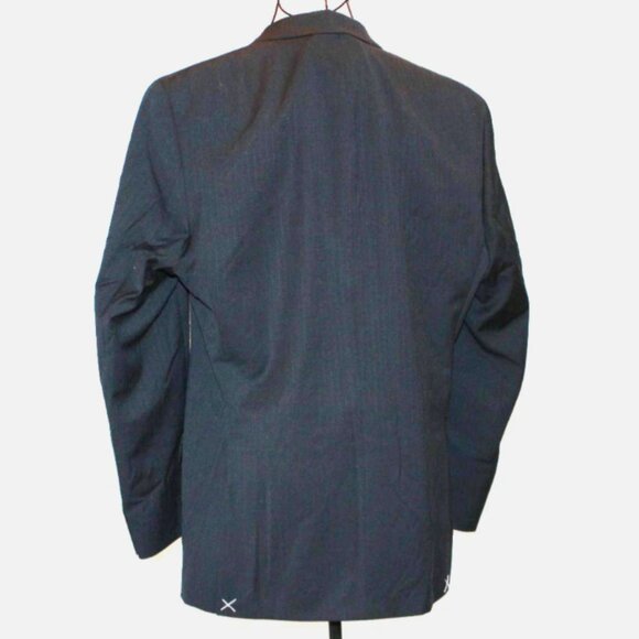 Men's Black Blazer Wool Blend Suit Jacket Button Front Michael Strahan 40 R - Picture 2 of 8